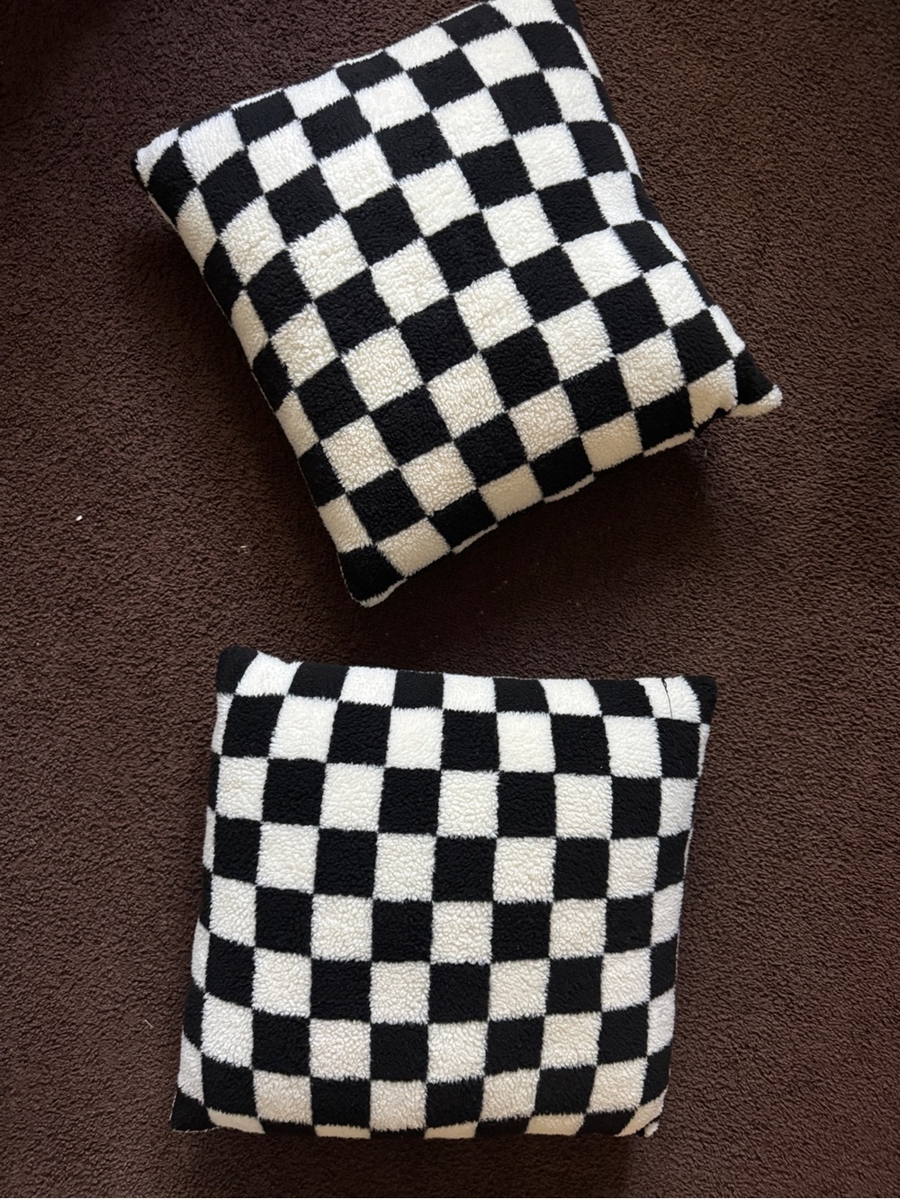 Checkered Black and White Decorative Throw Pillow - 20x18
